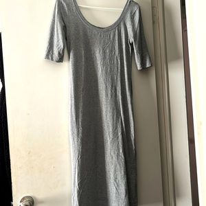 L grey midi dress